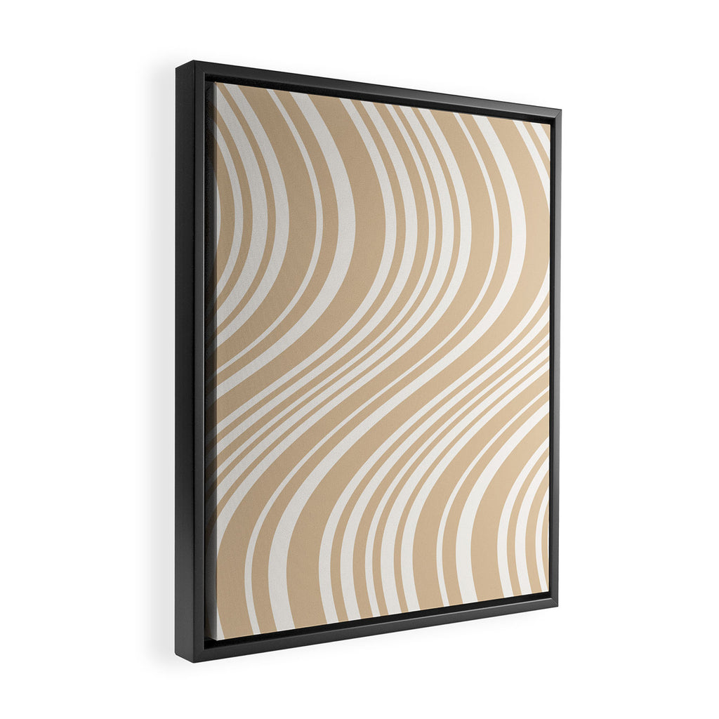 Wavy Stripes XLIII - Neutral Tan Framed Canvas Print Gallery Image 2