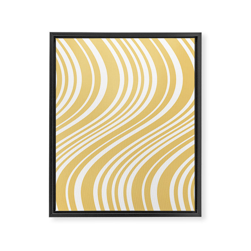 Wavy Stripes XLIV - Pastel Yellow Framed Canvas Print Gallery Image 6