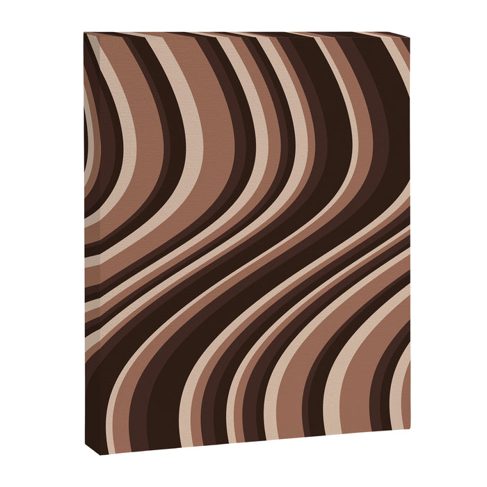 Wavy Stripes XLIX - Mocha Coffee Canvas Print Gallery Image 1