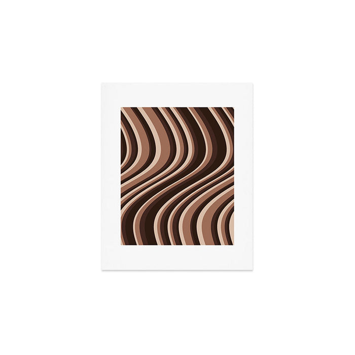 Wavy Stripes XLIX - Mocha Coffee Art Print Gallery Image 1