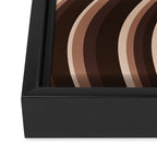 Wavy Stripes XLIX - Mocha Coffee Framed Canvas Print Gallery Image 3