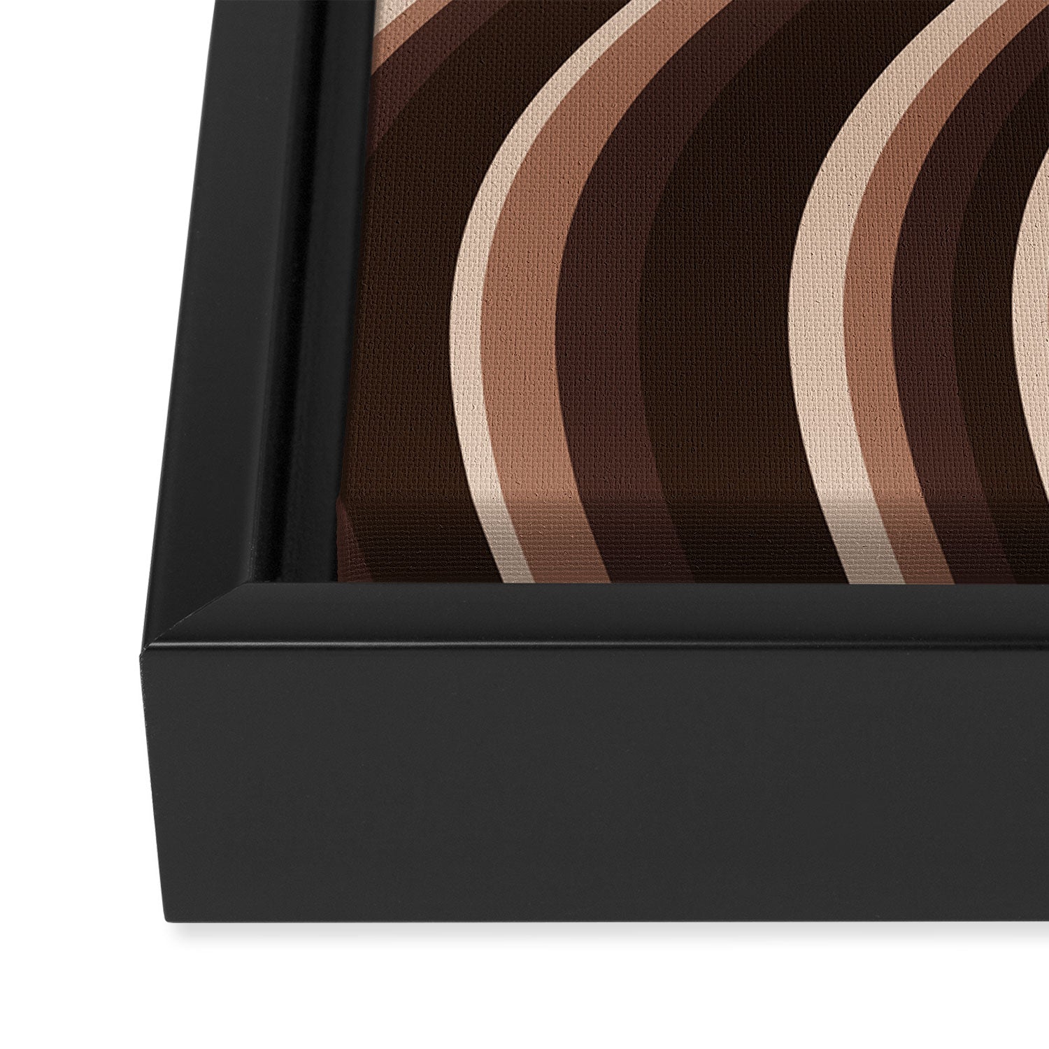 Wavy Stripes XLIX - Mocha Coffee Framed Canvas Print Gallery Image 3
