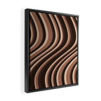 Wavy Stripes XLIX - Mocha Coffee Framed Canvas Print Gallery Image 2