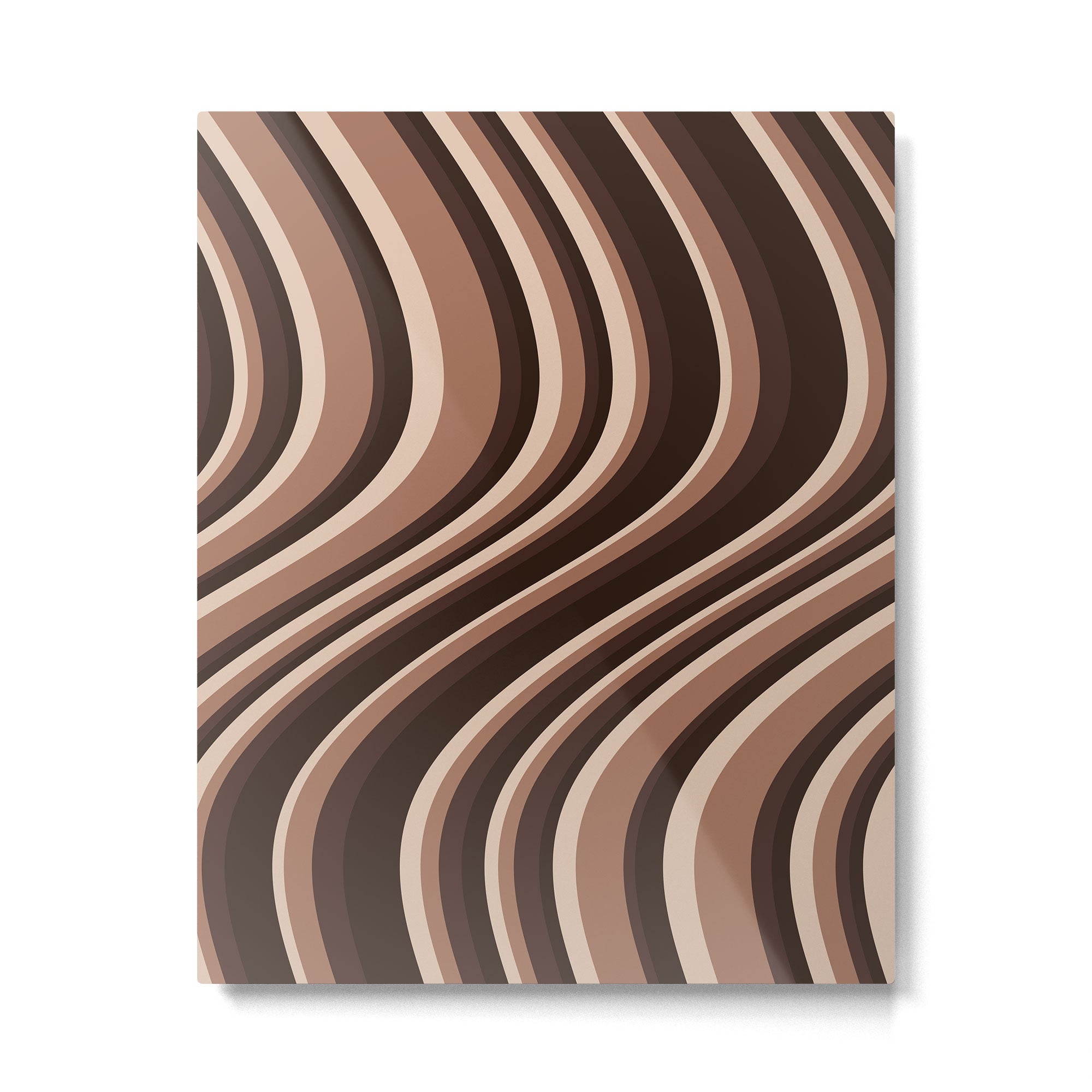 Wavy Stripes XLIX - Mocha Coffee Metal Print Gallery Image 4