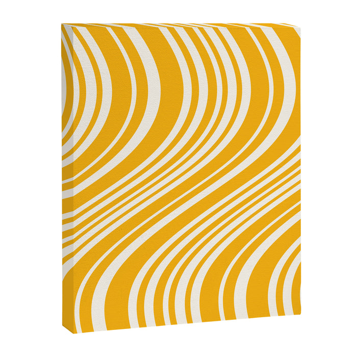 Wavy Stripes XLV - Golden Yellow Canvas Print Gallery Image 1