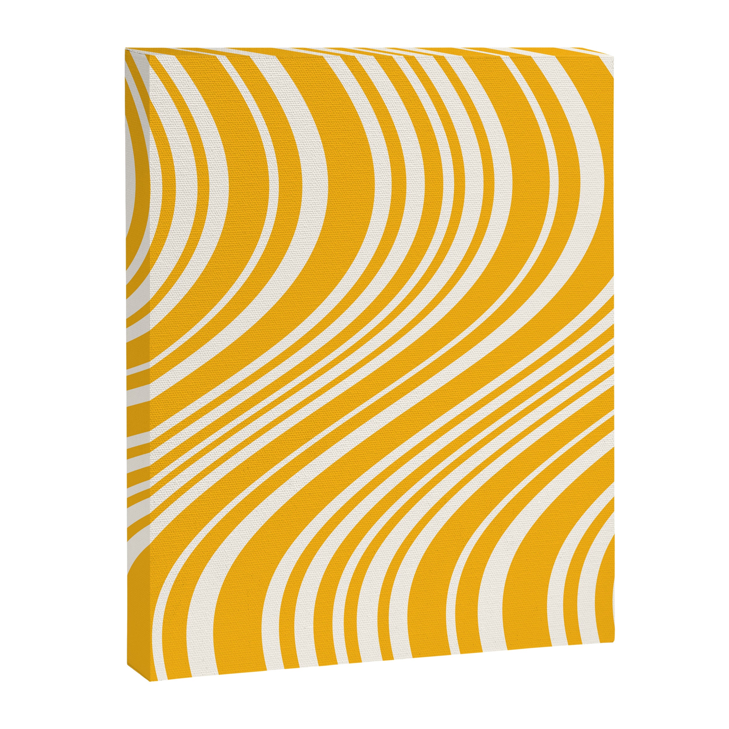 Wavy Stripes XLV - Golden Yellow Canvas Print Gallery Image 6
