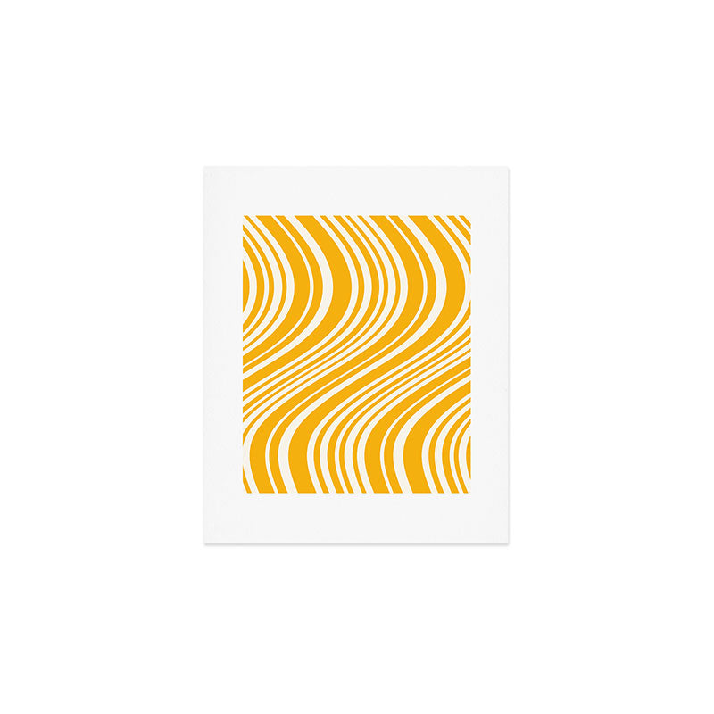 Wavy Stripes XLV - Golden Yellow Art Print Gallery Image 1