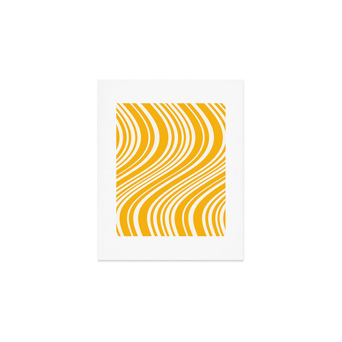 Wavy Stripes XLV - Golden Yellow Art Print Gallery Image 1