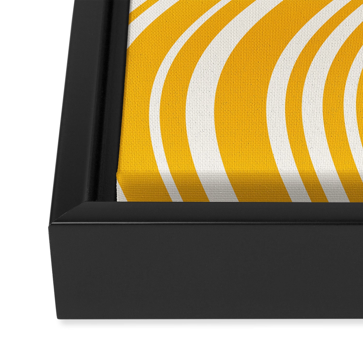 Wavy Stripes XLV - Golden Yellow Framed Canvas Print Gallery Image 3