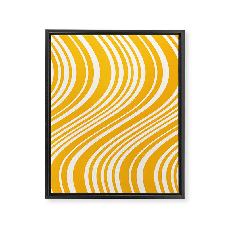 Wavy Stripes XLV - Golden Yellow Framed Canvas Print Gallery Image 6