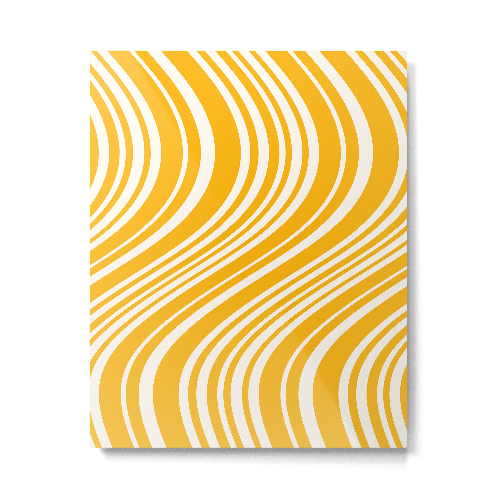 Wavy Stripes XLV - Golden Yellow Metal Print Gallery Image 4