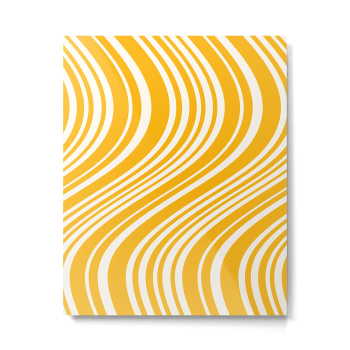 Wavy Stripes XLV - Golden Yellow Metal Print Gallery Image 1
