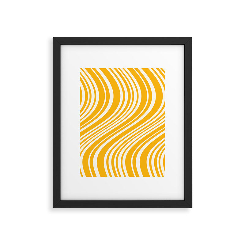 Wavy Stripes XLV - Golden Yellow Framed Art Print Gallery Image 5