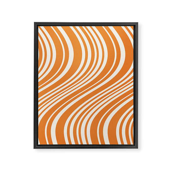 Wavy Stripes XLVI - Retro Orange Framed Canvas Print Gallery Image 1