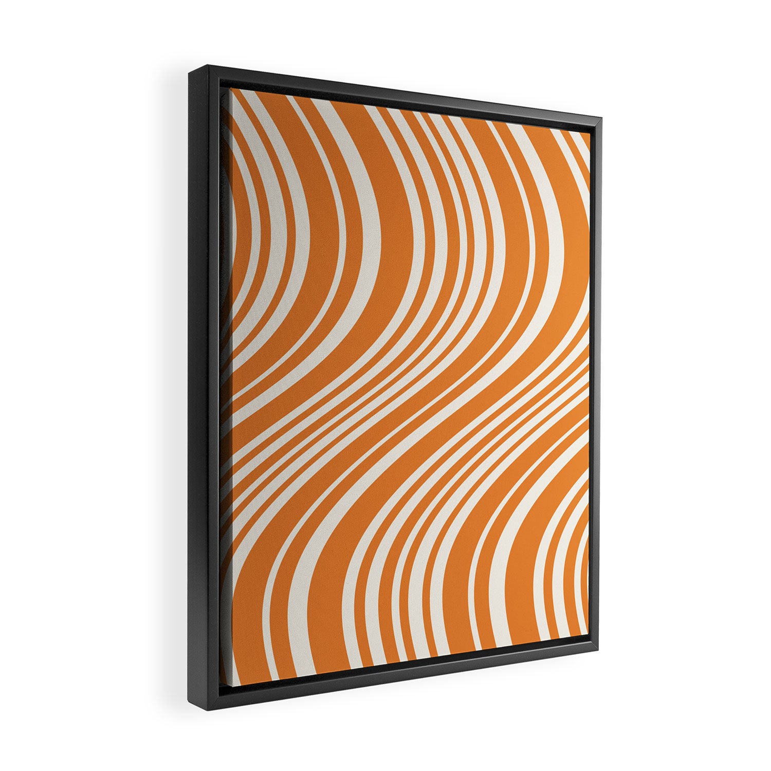 Wavy Stripes XLVI - Retro Orange Framed Canvas Print Gallery Image 2