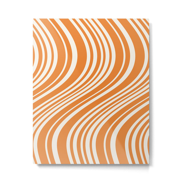 Wavy Stripes XLVI - Retro Orange Metal Print Gallery Image 1