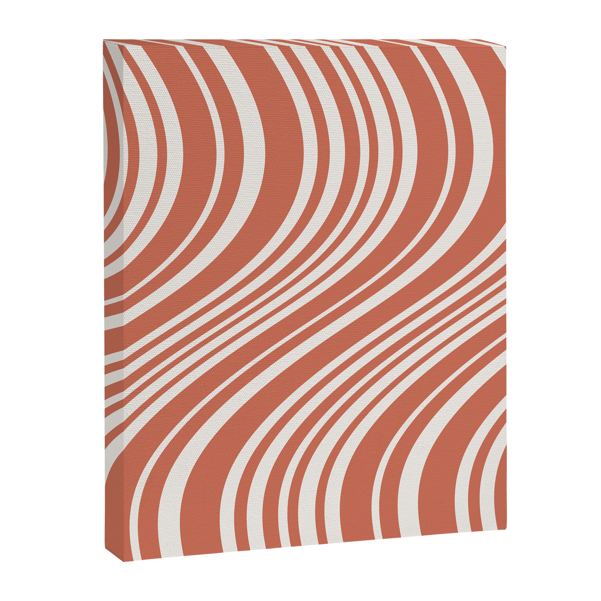 Wavy Stripes XLVII - Brick Red Canvas Print Gallery Image 6