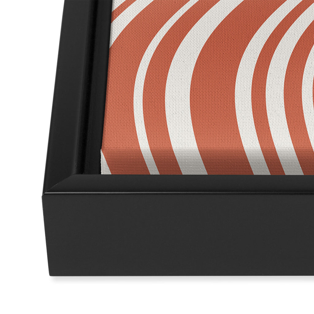 Wavy Stripes XLVII - Brick Red Framed Canvas Print Gallery Image 3