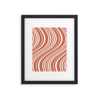 Wavy Stripes XLVII - Brick Red Framed Art Print Gallery Image 5