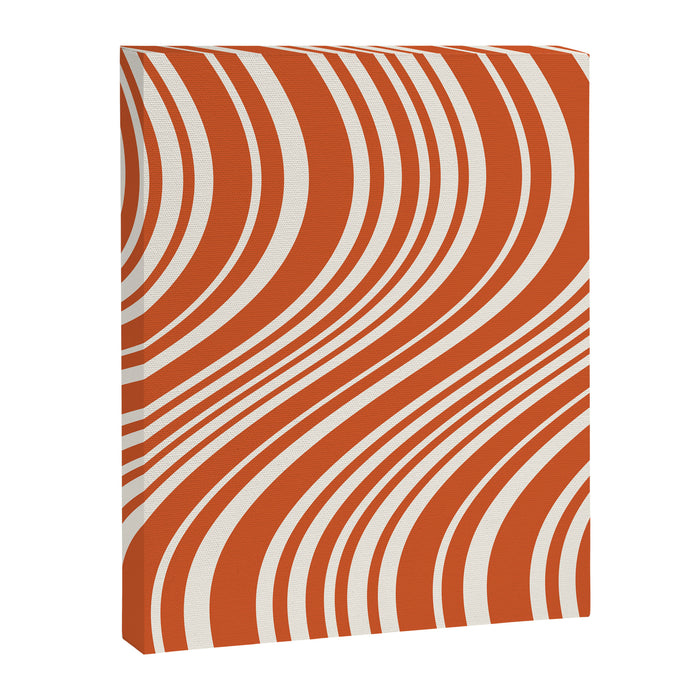 Wavy Stripes XLVIII - Bright Retro Red Canvas Print Gallery Image 1