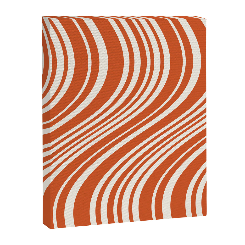 Wavy Stripes XLVIII - Bright Retro Red Canvas Print Gallery Image 6