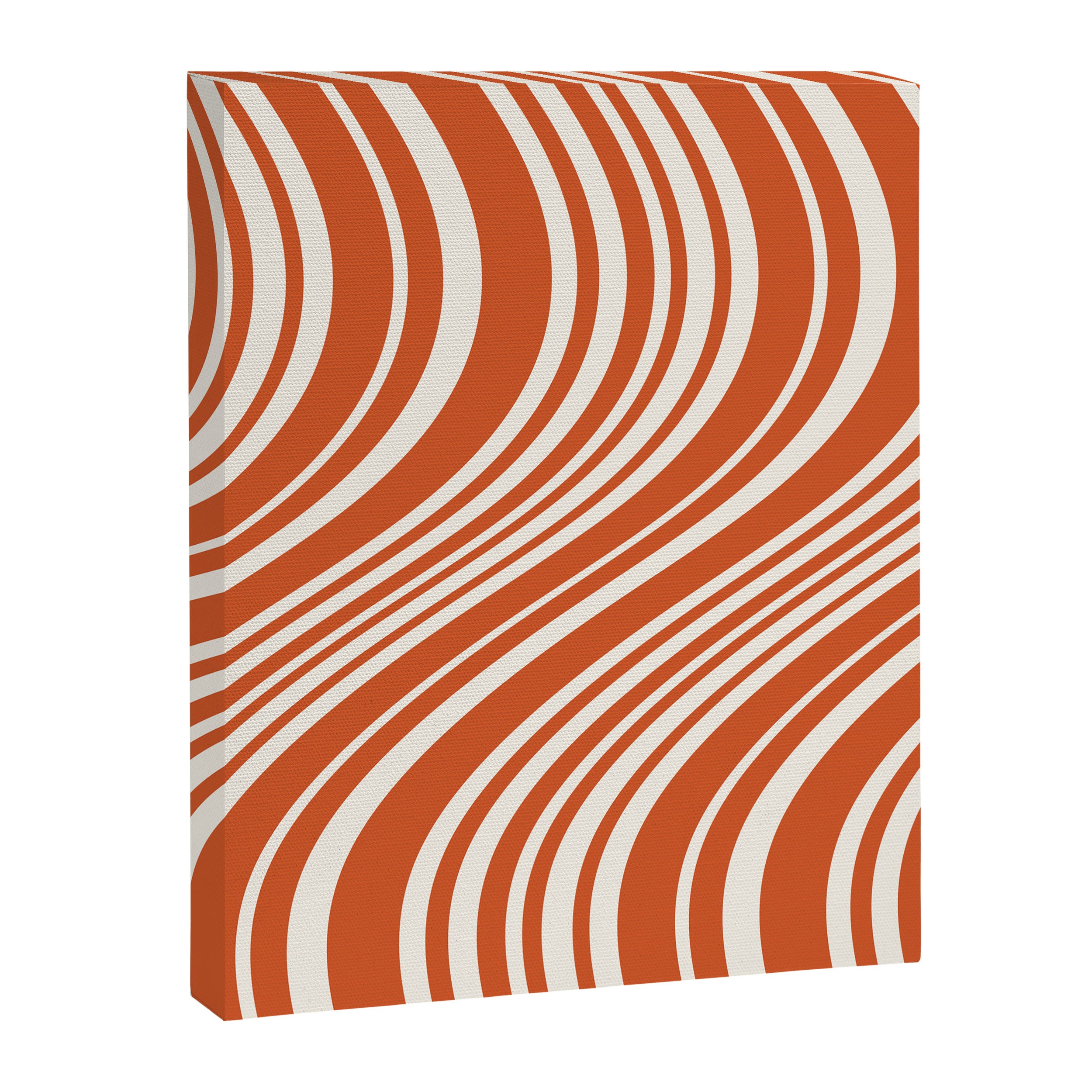 Wavy Stripes XLVIII - Bright Retro Red Canvas Print Gallery Image 6