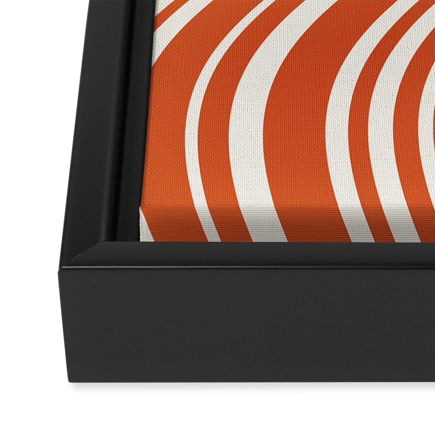 Wavy Stripes XLVIII - Bright Retro Red Framed Canvas Print Gallery Image 3