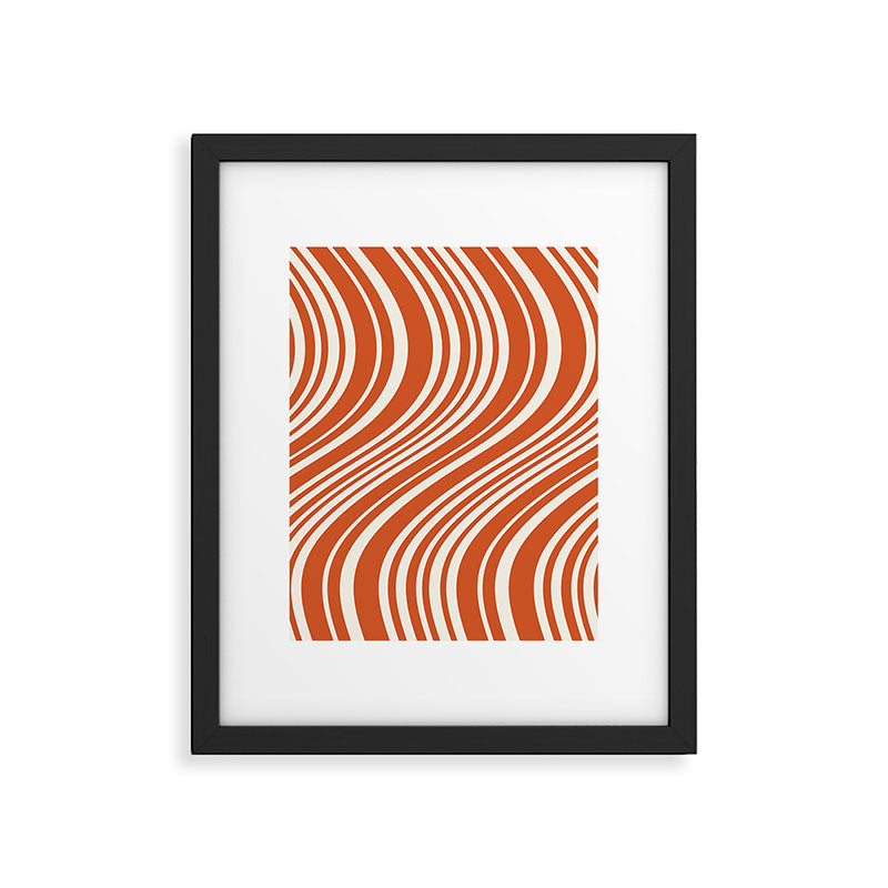 Wavy Stripes XLVIII - Bright Retro Red Framed Art Print Gallery Image 5
