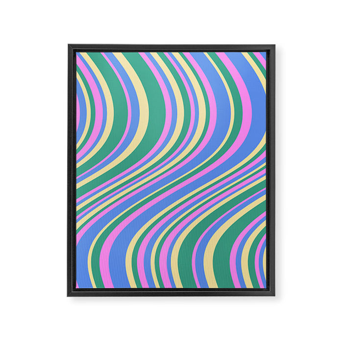 Wavy Stripes XV - 90s Pastel Framed Canvas Print Gallery Image 1