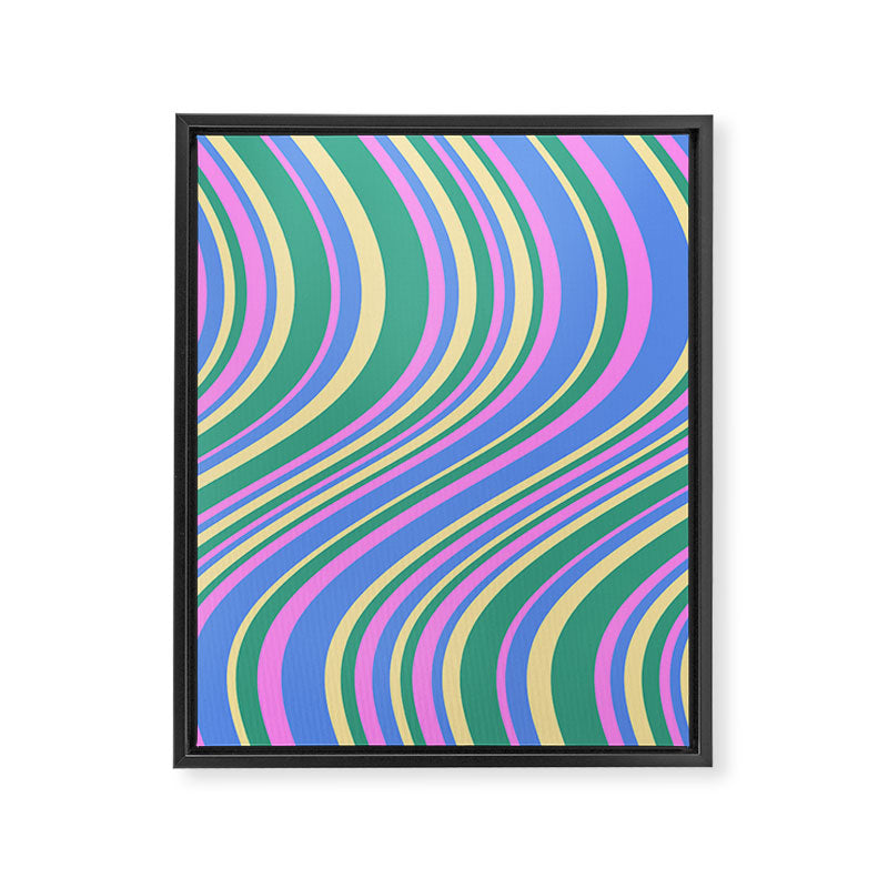 Wavy Stripes XV - 90s Pastel Framed Canvas Print Gallery Image 6