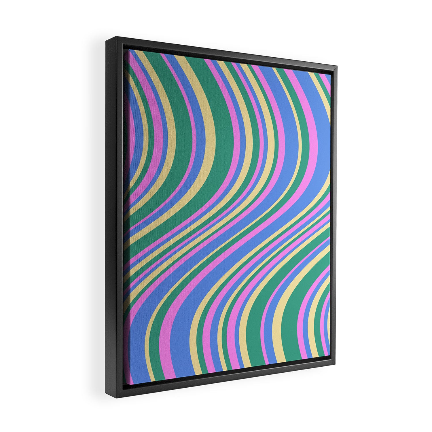 Wavy Stripes XV - 90s Pastel Framed Canvas Print Gallery Image 2