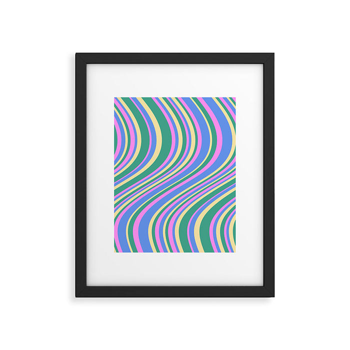 Wavy Stripes XV - 90s Pastel Framed Art Print Gallery Image 1