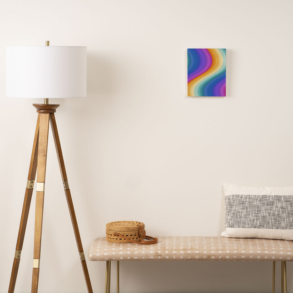 Wavy Stripes XVI - Ombre Rainbow Canvas Print Gallery Image 2