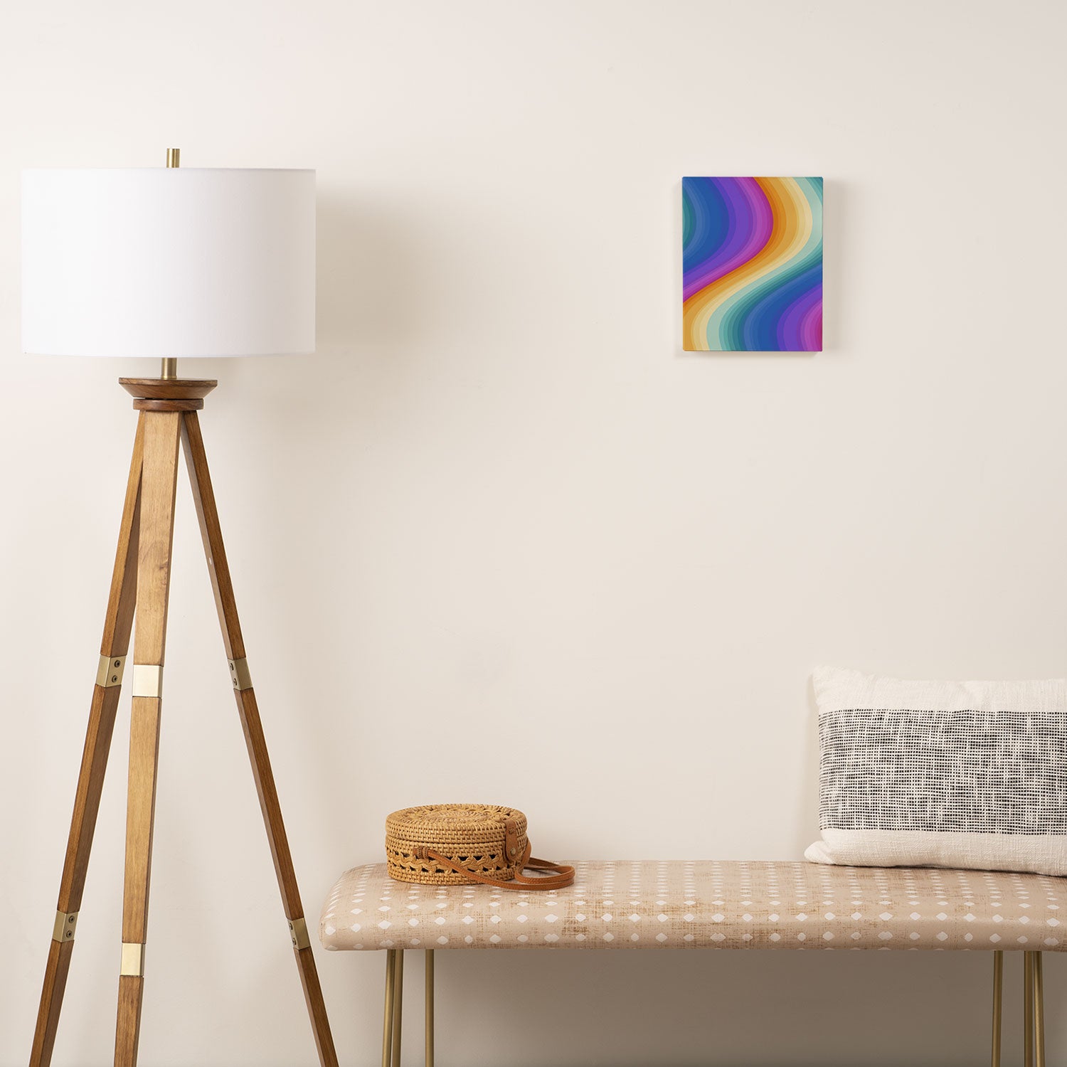 Wavy Stripes XVI - Ombre Rainbow Canvas Print Gallery Image 2