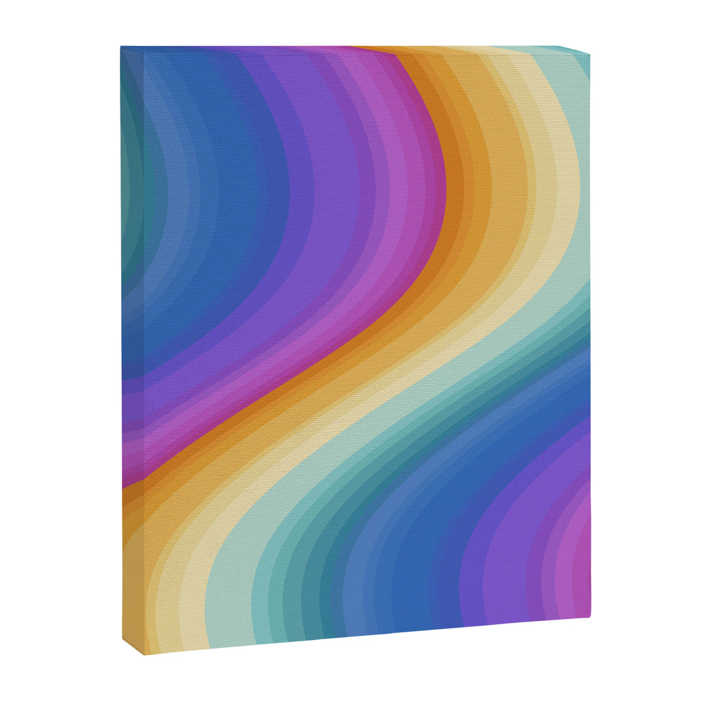 Wavy Stripes XVI - Ombre Rainbow Canvas Print Gallery Image 6