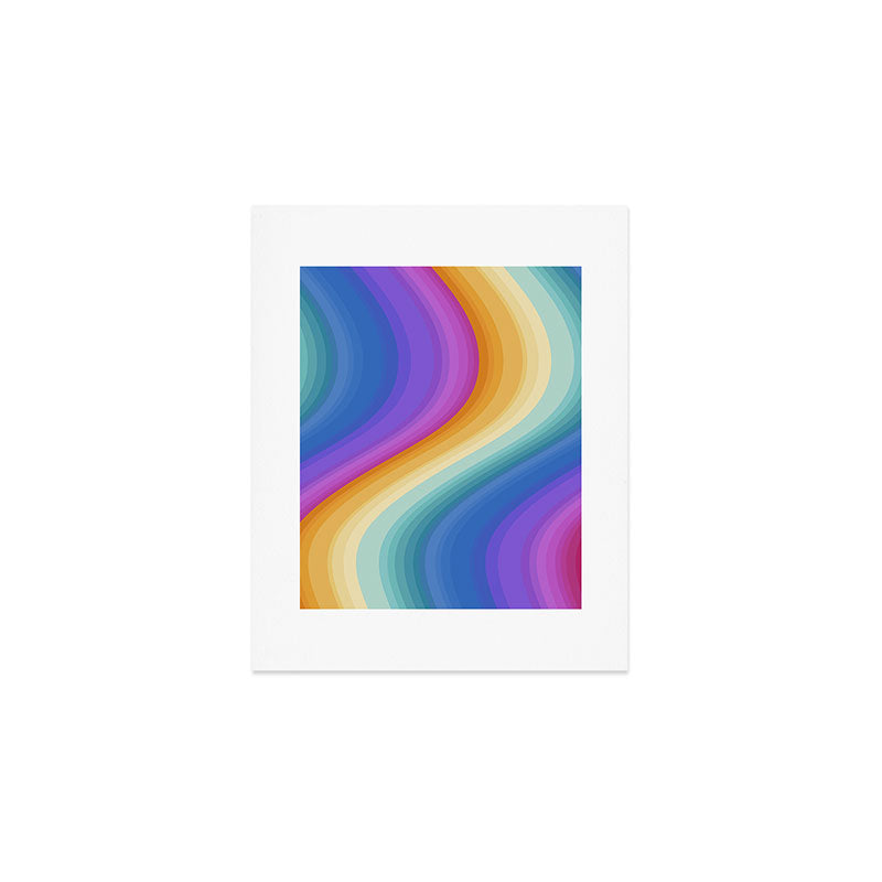 Wavy Stripes XVI - Ombre Rainbow Art Print Gallery Image 1