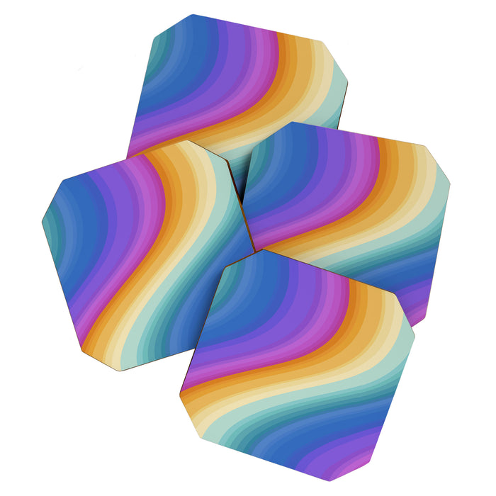 Wavy Stripes XVI - Ombre Rainbow Coaster Gallery Image 1