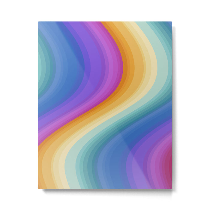 Wavy Stripes XVI - Ombre Rainbow Metal Print Gallery Image 1