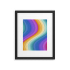 Wavy Stripes XVI - Ombre Rainbow Framed Art Print Gallery Image 5