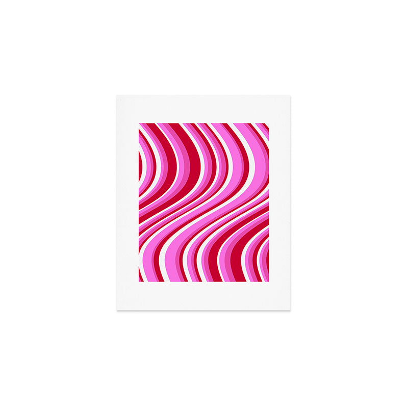 Wavy Stripes XVII - Y2K Pink and Red Art Print Gallery Image 1