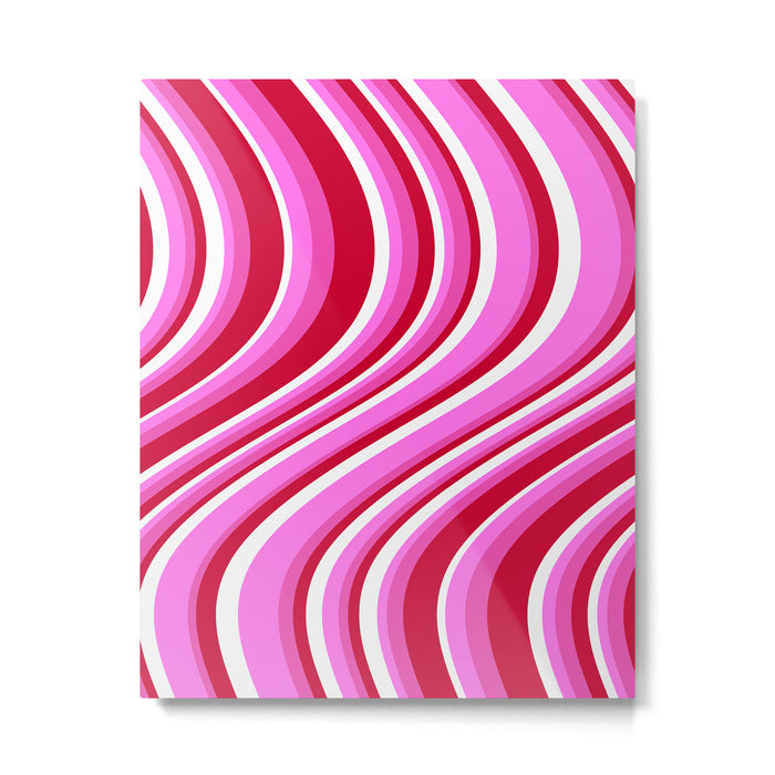Wavy Stripes XVII - Y2K Pink and Red Metal Print Gallery Image 1