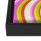 Wavy Stripes XVIII - Y2K Pink and Green Framed Canvas Print Gallery Image 3