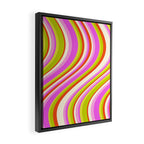 Wavy Stripes XVIII - Y2K Pink and Green Framed Canvas Print Gallery Image 2