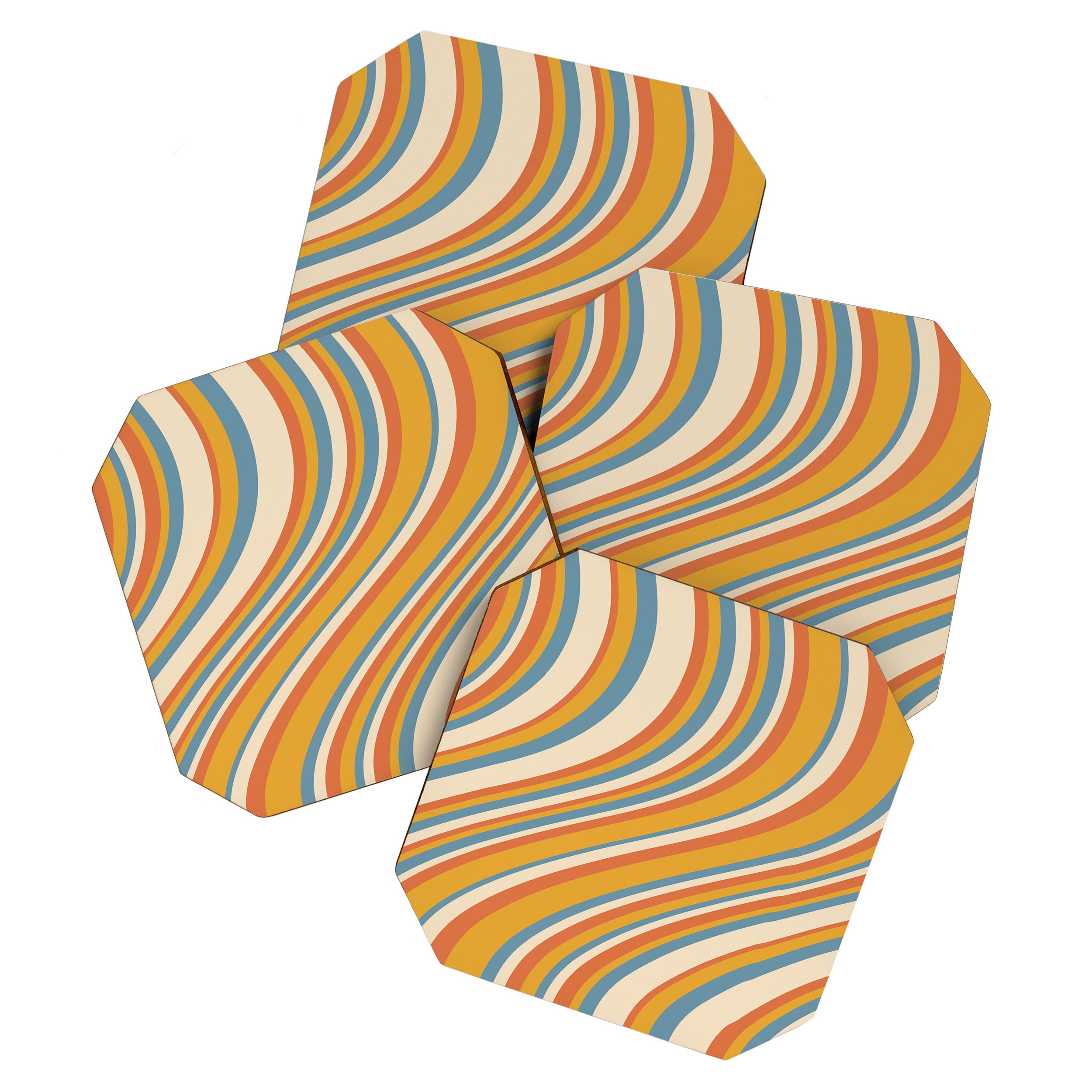 Wavy Stripes XX - Retro Summer Coaster Gallery Image 1