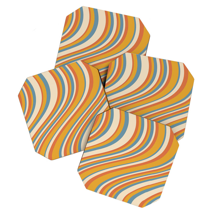 Wavy Stripes XX - Retro Summer Coaster Gallery Image 1