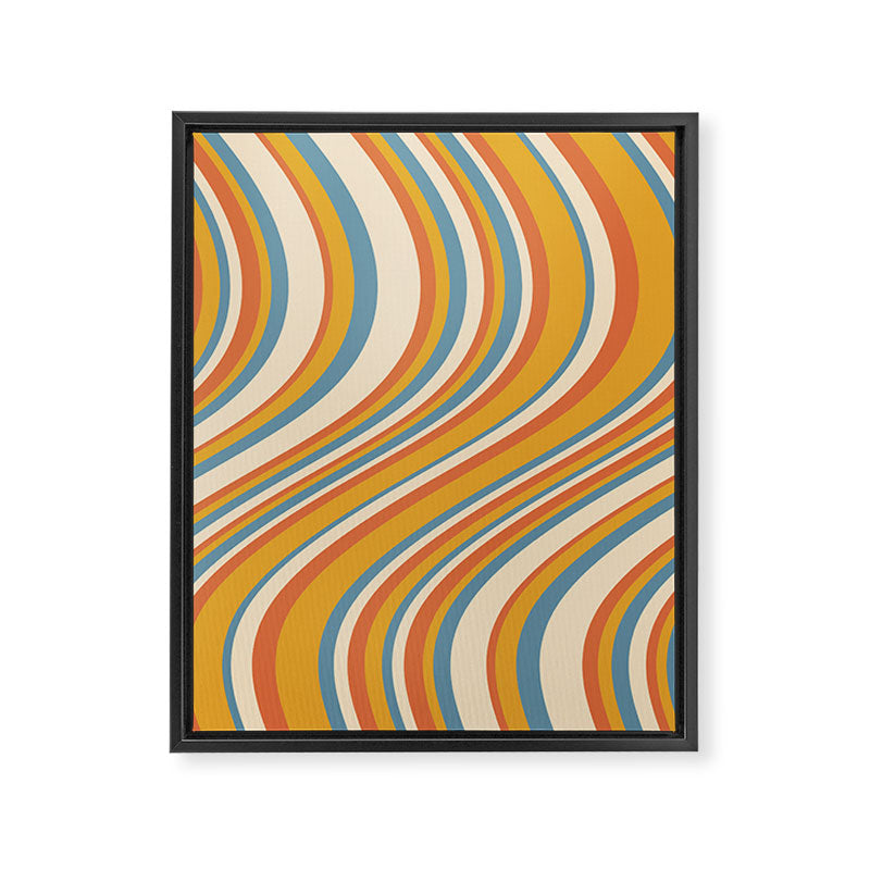 Wavy Stripes XX - Retro Summer Framed Canvas Print Gallery Image 6