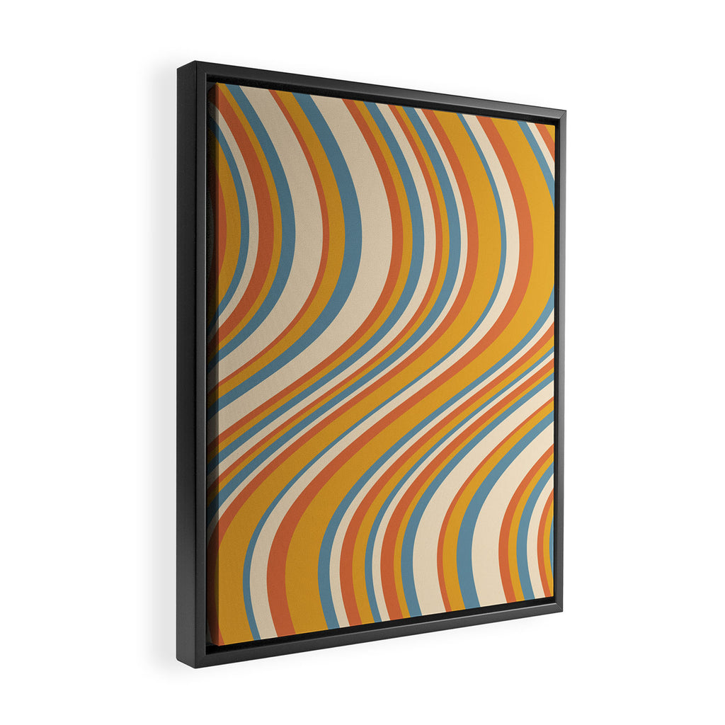 Wavy Stripes XX - Retro Summer Framed Canvas Print Gallery Image 2