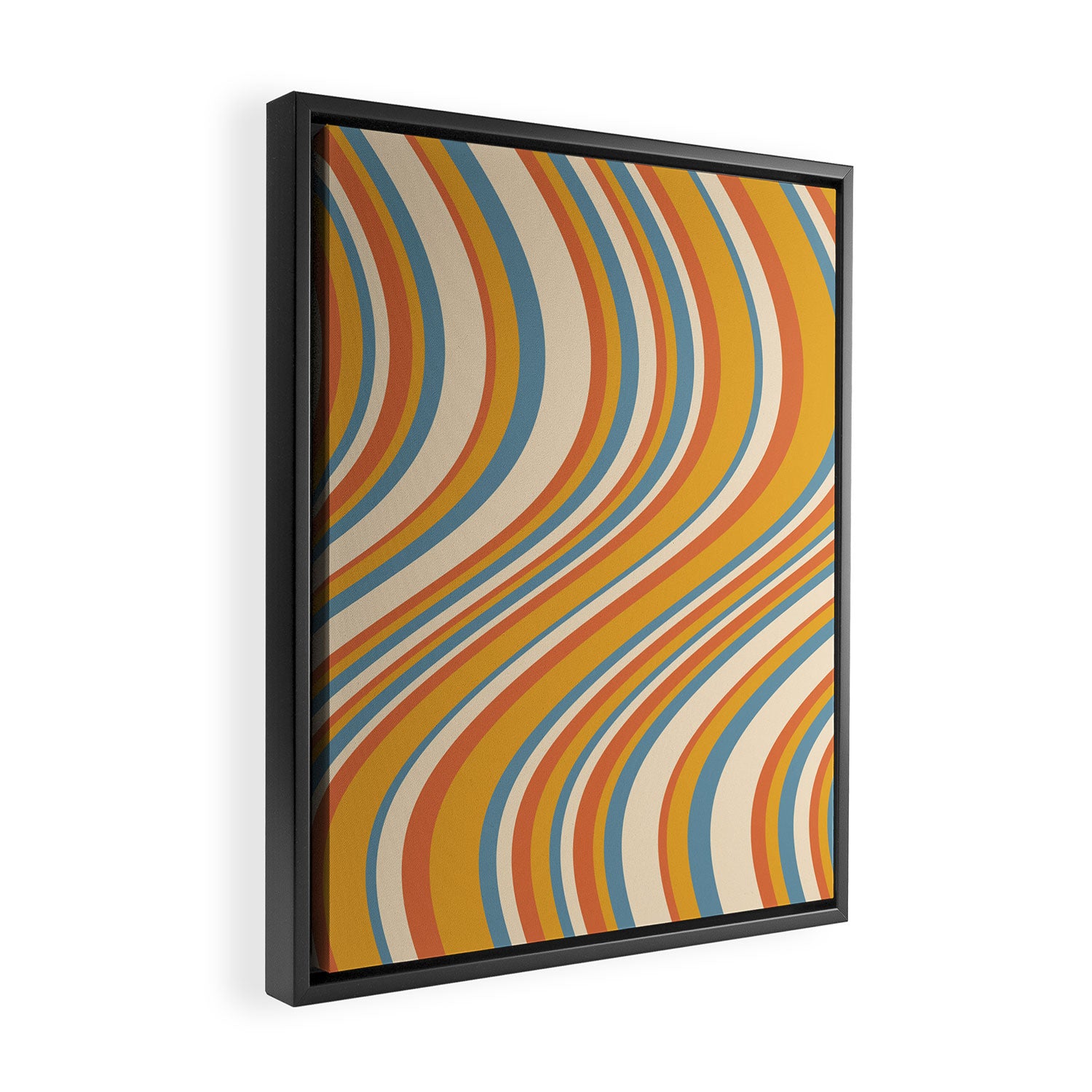 Wavy Stripes XX - Retro Summer Framed Canvas Print Gallery Image 2