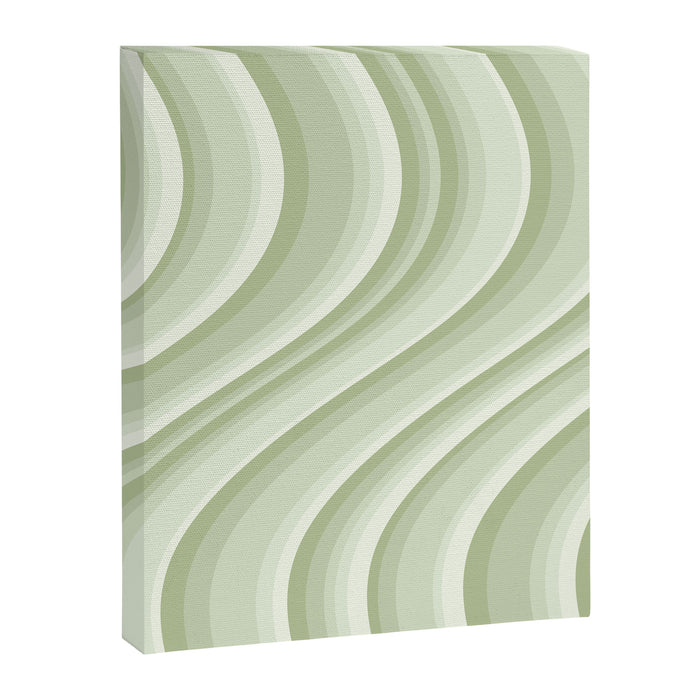 Wavy Stripes XXI - Pastel Natural Green Canvas Print Gallery Image 1