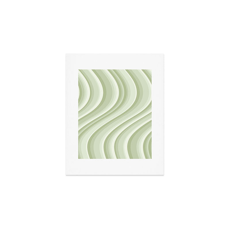 Wavy Stripes XXI - Pastel Natural Green Art Print Gallery Image 1